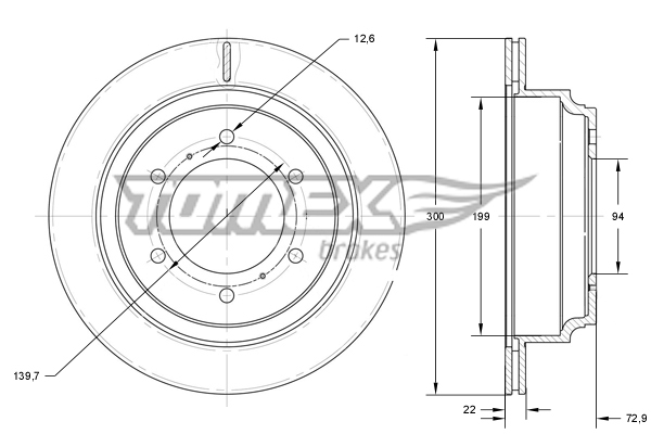 Brzdový kotúč TOMEX Brakes
